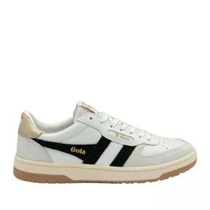 Gola Hawk sneakers in white with black and gold details. Women’s size 9